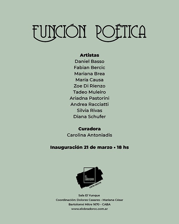 MARIA CAUSA PARTICIPA DE LA MUESTRA: Función Poética