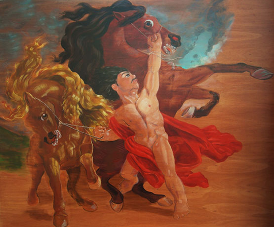 Automedón con los caballos de Aquiles