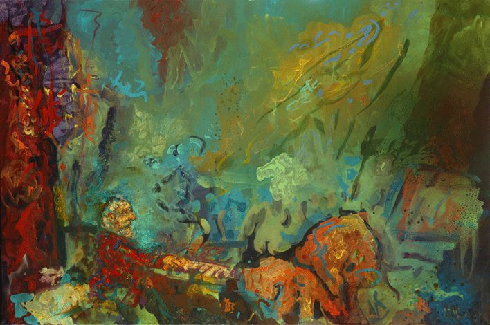 James Ensor tocando el Philipscordio